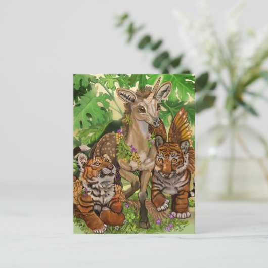 "Innocence of the new" unicorn Briefkaart (Staand voorkant)