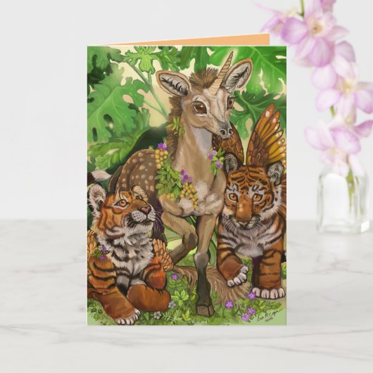 "Innocence of the new" unicorn Kaart (Orchidee)