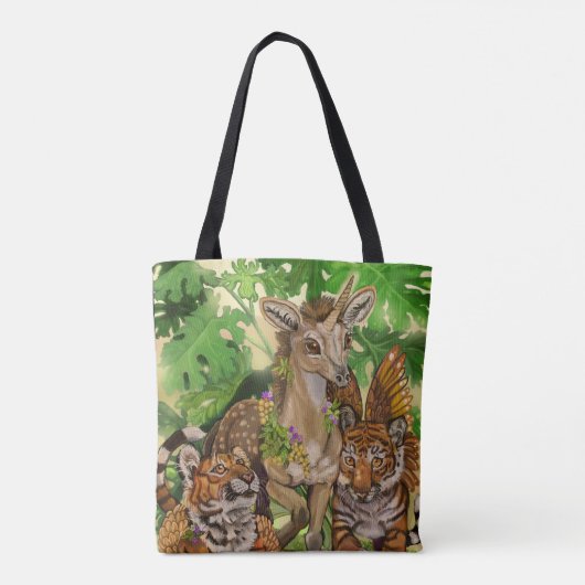 "Innocence of the new" unicorn Tote Bag (Achterkant)