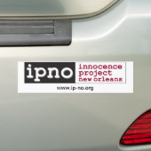 Innocence Project New Orleans Bumpersticker (Op auto)