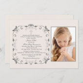 Innocence Square Photo Invitation Kaart (Voorkant / Achterkant)