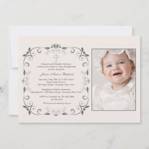 Innocence Square Photo Invitation Kaart