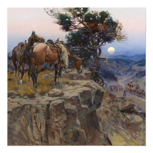 "Innocent Allies" van Charles M Russell Foto Afdruk (Voorkant)