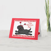 Innocent Black Labrador Puppy Valentijn Feestdagen Kaart (Voorkant)