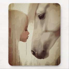 Innocent Bond – Child and Horse Art Muismat