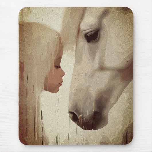 Innocent Bond – Child and Horse Art Muismat (Voorkant)
