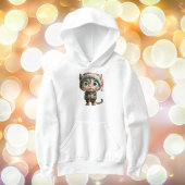 Innocent Cat Christmas Elf Boy's Hoodie