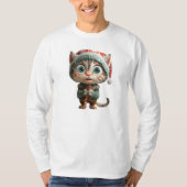 Innocent Cat Christmas Elf Mannen T-shirt (Voorkant)