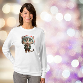 Innocent Cat Christmas Elf Vrouwen T-shirt