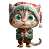 Innocent Cat Christmas Elf White Gift Labels Cadeaulabel