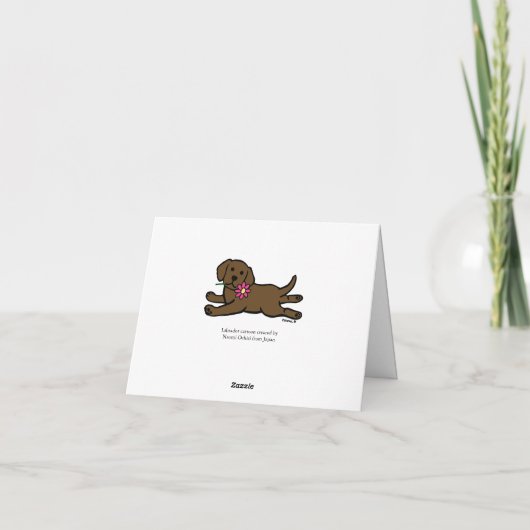 Innocent Chocolate Labrador Puppy Bedankt (Achterkant)