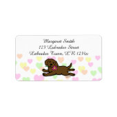 Innocent Chocolate Labrador Puppy Cartoon Etiket (Voorkant)