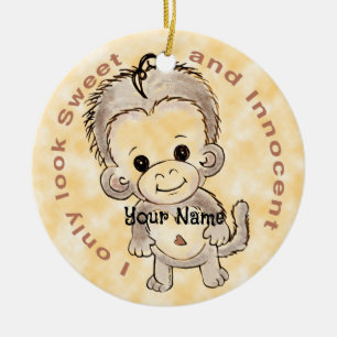 Innocent Monkey Keramisch Ornament