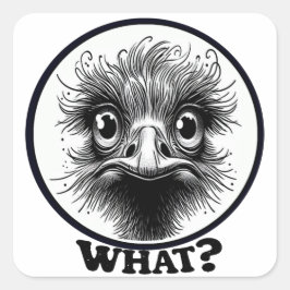 "Innocent Ostrich What Sticker" Sheet Vierkante Sticker