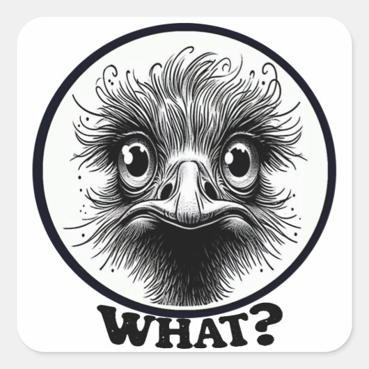 "Innocent Ostrich What Sticker" Sheet Vierkante Sticker (Voorkant)