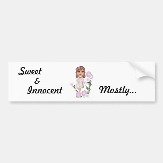 Innocent, Sweet, en, meestal... Quantum Cutie Girl Bumpersticker (Voorkant)