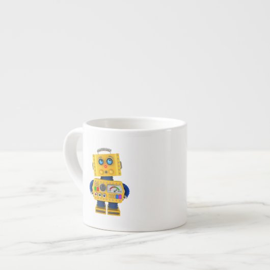 Innocent uitziende speelgoed robot espresso kop (Links)