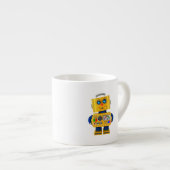 Innocent uitziende speelgoed robot espresso kop (Voorkant rechts)