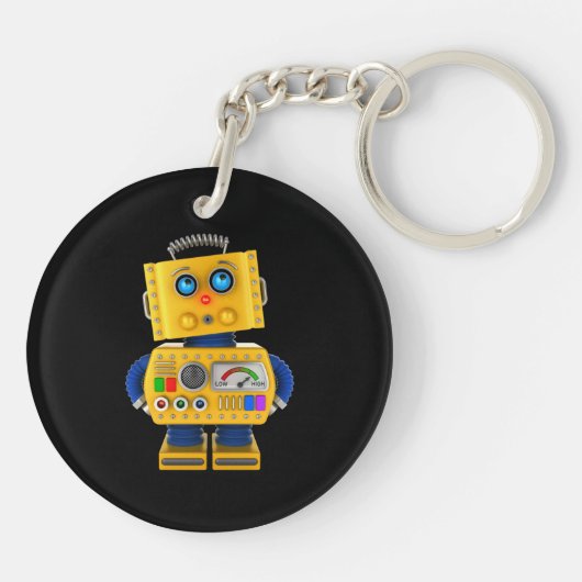 Innocent uitziende speelgoed robot sleutelhanger (Achterkant)