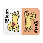 Innocent Yellow Labrador Puppy Cartoon Magneet (Horizontaal)