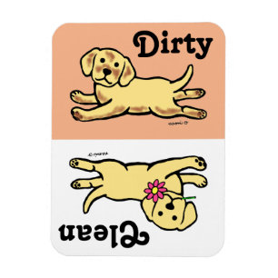 Innocent Yellow Labrador Puppy Cartoon Magneet