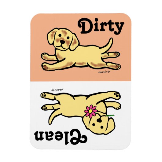 Innocent Yellow Labrador Puppy Cartoon Magneet (Verticaal)