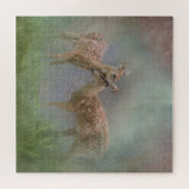 Innocentie van hertenpastel hedendaagse dierlijke legpuzzel (Horizontaal)