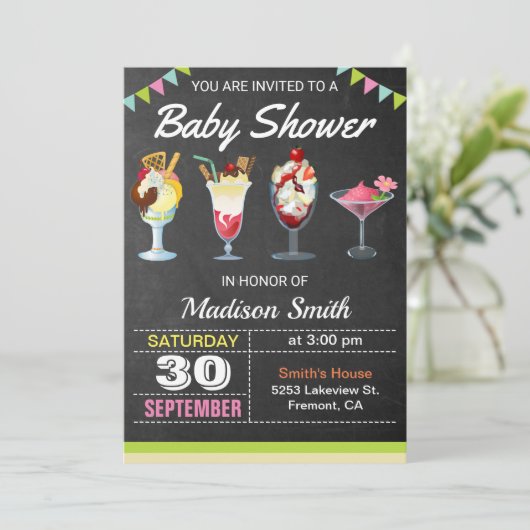 Innodiging tot het indienen van Baby shower voor k Kaart (Staand voorkant)
