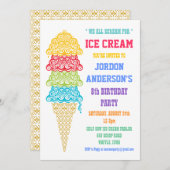 Innodiging voor kleurrijke Ice Cream-kloon Kaart (Voorkant / Achterkant)