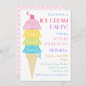 Innodiging voor kleurrijke Ice Cream-kloon Kaart (Voorkant / Achterkant)
