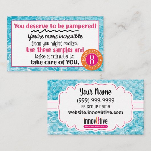 Innov8tive Posh Clear Water Samples Visitekaartje (Voorkant / Achterkant)