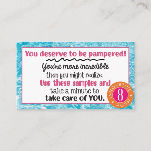 Innov8tive Posh Clear Water Samples Visitekaartje (Voorkant)