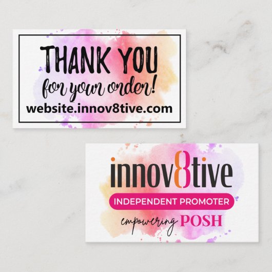 Innov8tive Posh, dank je wel Visitekaartje (Voorkant / Achterkant)