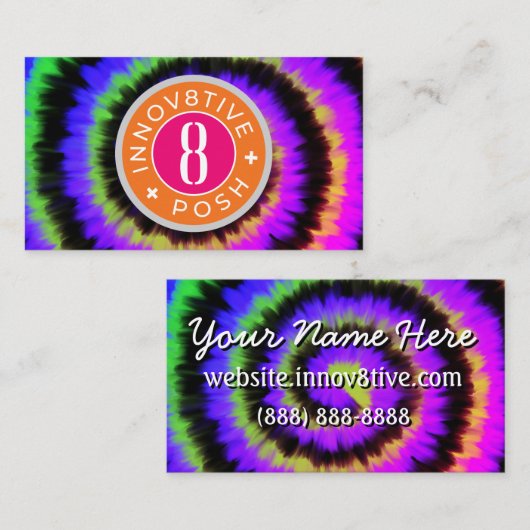 Innov8tive + Posh dark tie dye Visitekaartje (Voorkant / Achterkant)