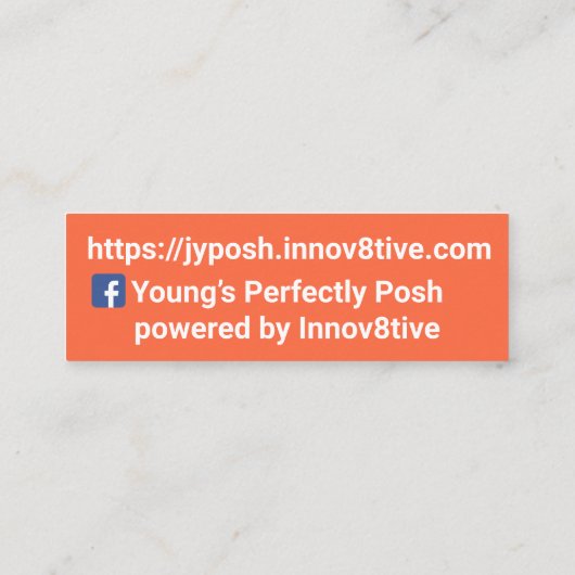 Innov8tive Posh mini-visitekaartje Mini Visitekaartje (Achterkant)