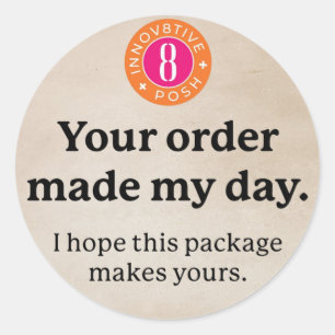 Innov8tive Posh uw bestelling sticker