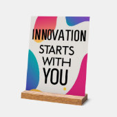 Innovatie begint bij jezelf acryl bord (Hoek)