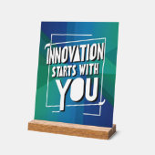 Innovatie begint bij jezelf acryl bord (Hoek)