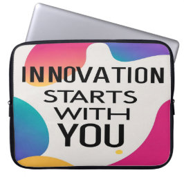 Innovatie begint bij jezelf laptop sleeve