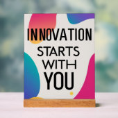 Innovatie begint bij jou acryl bord (Neutraal)