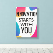Innovatie begint bij jou canvas afdruk (Insitu (Houten vloer))