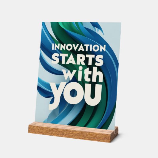 Innovatie begint bij jou optie 2 acryl bord (Hoek)