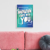 Innovatie begint bij jou optie 3 canvas afdruk (Insitu (Woonkamer))