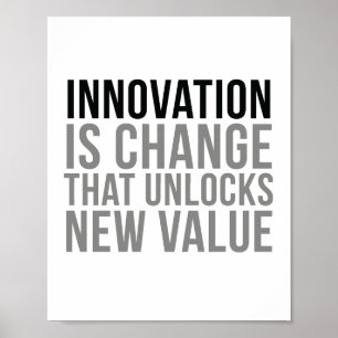 Innovatie is verandering die nieuwe waarde ontslui poster