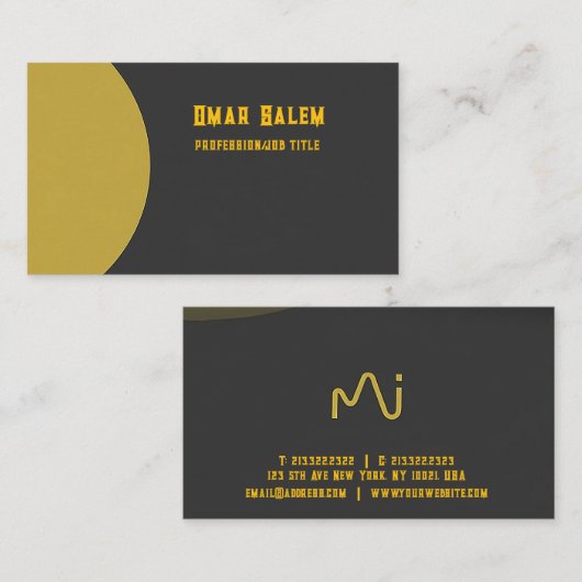 Innovatief visitekaartje met gouden accenten (Voorkant / Achterkant)