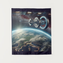 innovatietapijt in een baan om de aarde wandkleed