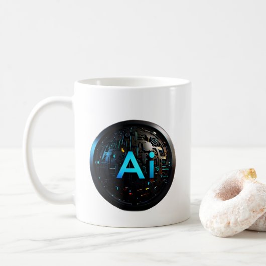 Innovatieve AI-visie Koffiemok (Met donut)