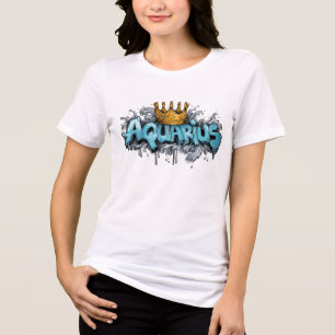 Innovatieve Aquarius Zodiac Graffiti Airbrush Tri-Blend Shirt