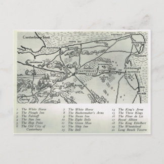 Inns of Kent, Inns near Canterbury Map Briefkaart