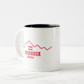 Innsbruck Austria Flag Mountain Tweekleurige Koffiemok (Voorkant links)